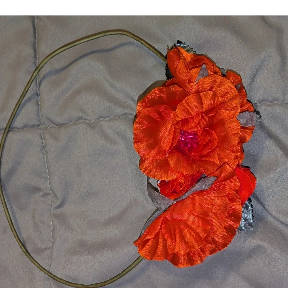 Joyfolie Orly Flower Crown Chili Pepper Red Floral Headband 83000175 OS Boho NWT